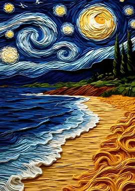 Starry Night Seascape