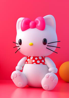 Hello Kitty 3D Render