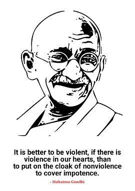 Mahatma Gandhi Portrait with Quote