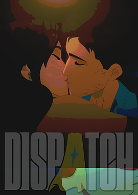 Romantic Kiss Illustration with 'Dispatch' Text