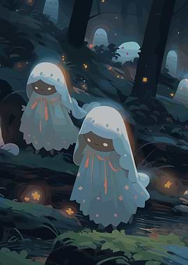 Forest Spirits in Blue