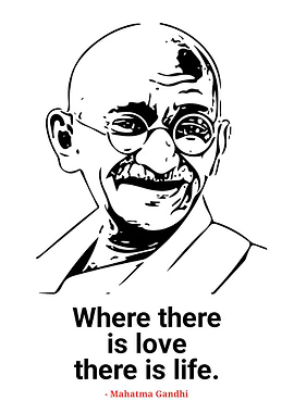 Mahatma Gandhi Portrait with Quote