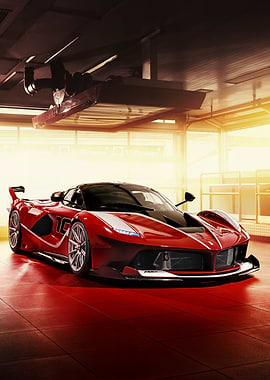 Red Ferrari FXX K in Garage