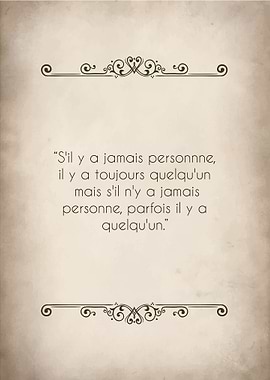 French Quote on Beige Background