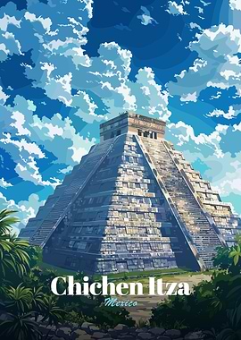 Chichen Itza, Mexico Illustration