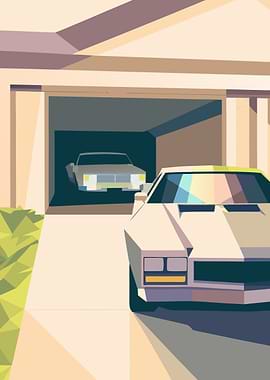 Low Poly Cars in Garage
