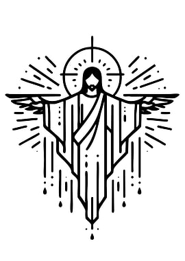 Jesus Christ Line Art Illustration