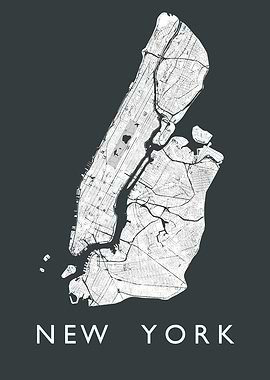 New York City Map Art Print