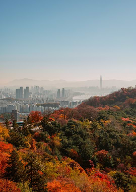 Autumn Skyline of Seoul, South Korea