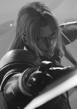 Sephiroth in Black and White