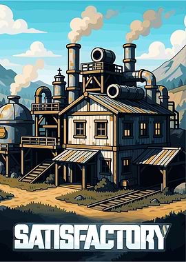 Satisfactory Game Factory Illustration