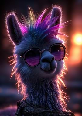 Cool Llama with Sunglasses