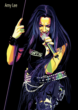 Amy Lee singing portrait