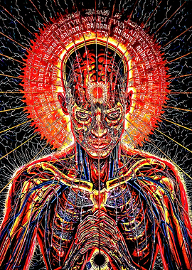 Anatomical Figure with Religious Text