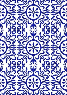 Blue and White Floral Pattern
