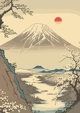 Vintage Japanese Mountain