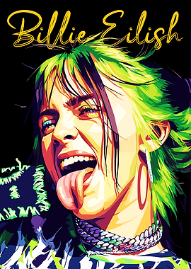 Billie Eilish Pop Art style