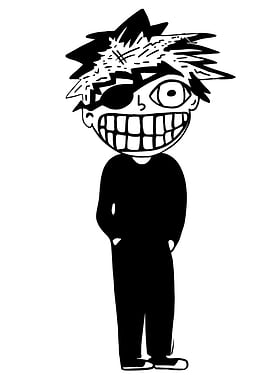 Green To Day Cartoon Character with Eye Patch