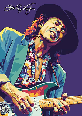 Stevie Ray Vaughan Pop Art Portrait