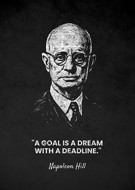 Napoleon Hill Goal Quote Portrait