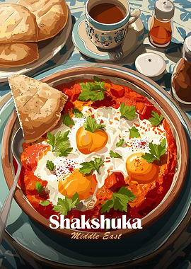 Shakshuka Middle East Food Illustration