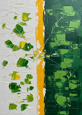 Abstract Green and Yellow Painting