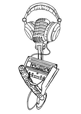 Music Equipment Line Art