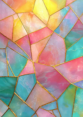 Pastel Geometric Stained Glass