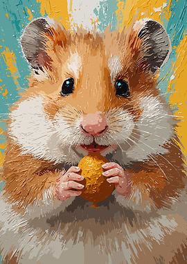 Hamster and Peanut Painting Art