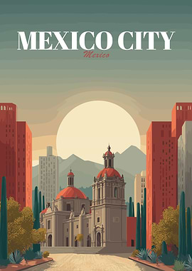 Mexico City Travel Poster