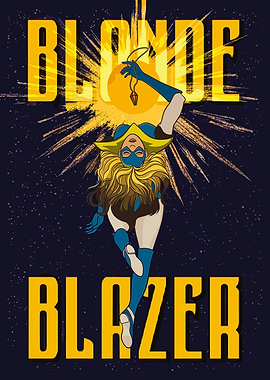 Blonde Blazer Superhero Comic Art