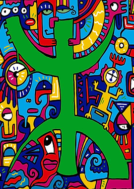 Abstract Amazigh Symbol Art