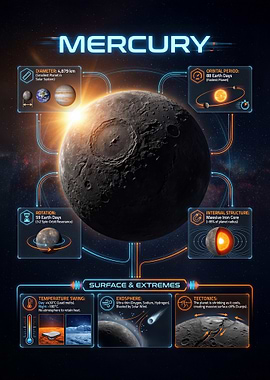 Mercury Planet Information Poster