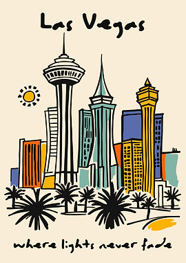 Las Vegas Skyline Illustration