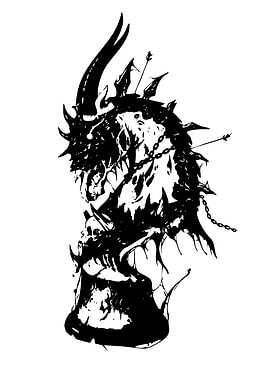 Black and White Knight Illustration