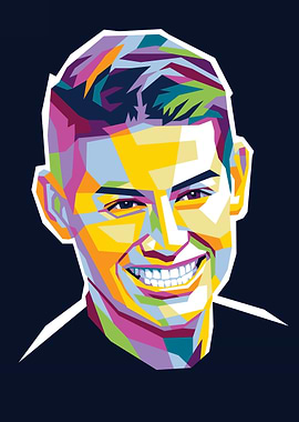 James Rodriguez Colorful Pop Art Portrait