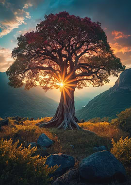 Majestic Tree at Sunset
