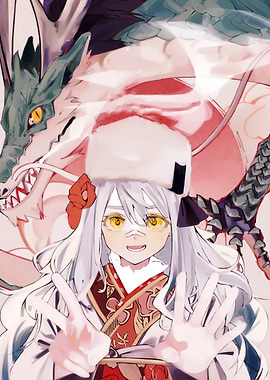 Anime Girl with Dragon