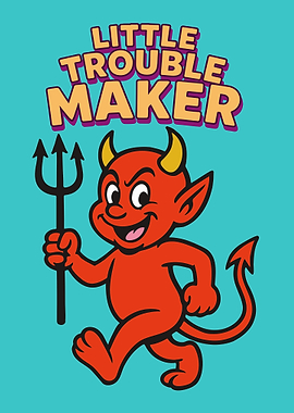 Little Trouble Maker Devil Cartoon