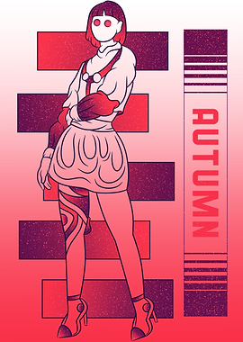 Red Autumn Fashion Illustration