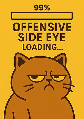 Offensive Side Eye Loading Cat