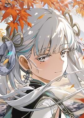 Anime Girl in Autumn Setting