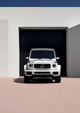 White Luxury SUV Modern art