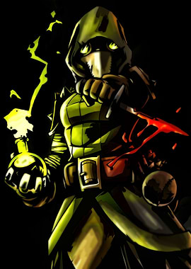 Hooded Figure with Potion and Dagger