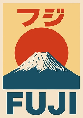 Mount Fuji Vintage Travel Poster