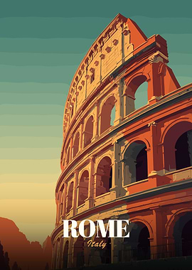 Rome Colosseum Italy Travel Poster