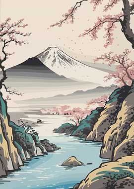 Cherry Blomsom Japanese Art