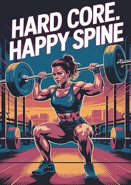 Hard Core Happy Spine Gym Poster