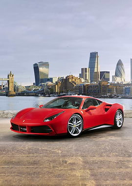 Red Ferrari in London