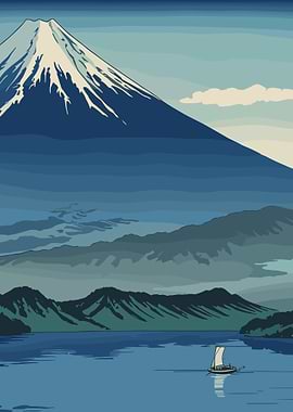 Japanese Lake Landscape